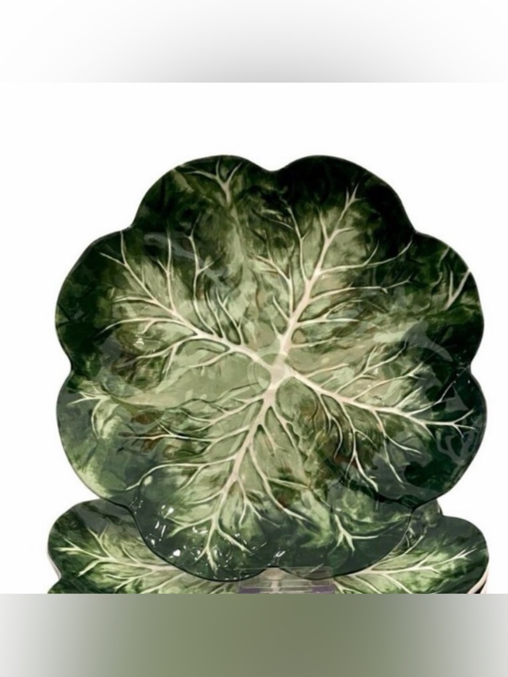 1 Primrose Vintage Green Cabbage Leaf Melamine Plate - 11” - NEW